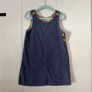 Baby Boden Corduroy Dress with Heart Pockets & Yellow Buttons